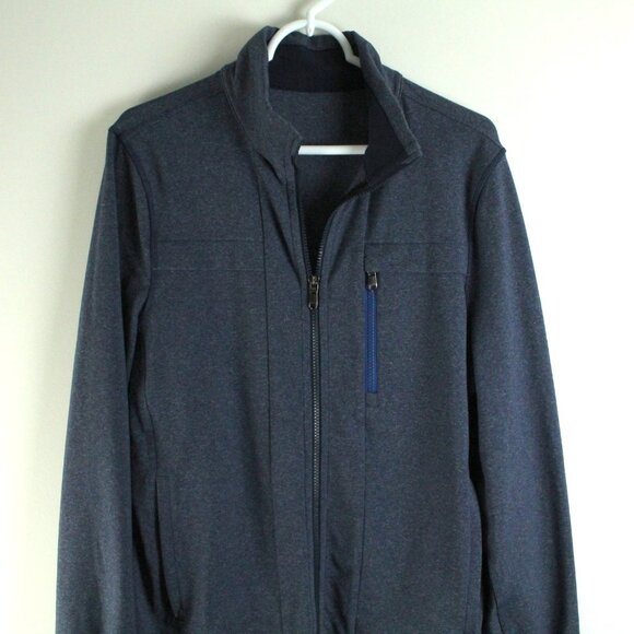 Lululemon Post Gravity Heathered Inkwell Zip Up High Collar Lightweight Jacket M - Picture 3 of 7
